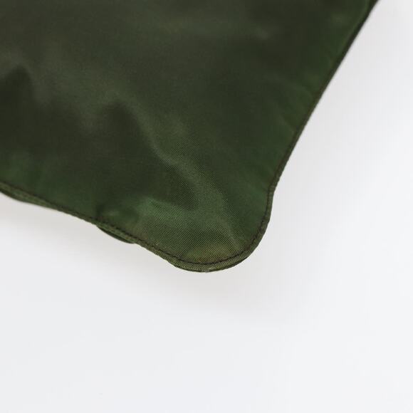 PRADA Shoulder Bag Nylon Khaki Dark Brown Silver - Picture 10 of 16